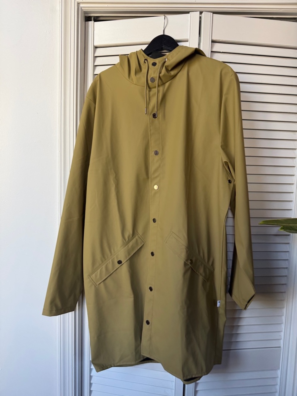 Rains Olive Green Hooded Raincoat